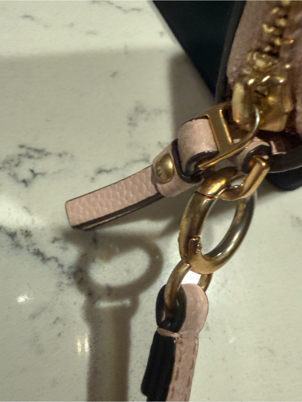 Tory Burch Blush Pink Pebbled Leather Zip Wallet with Gold Logo - Picture 6 of 16